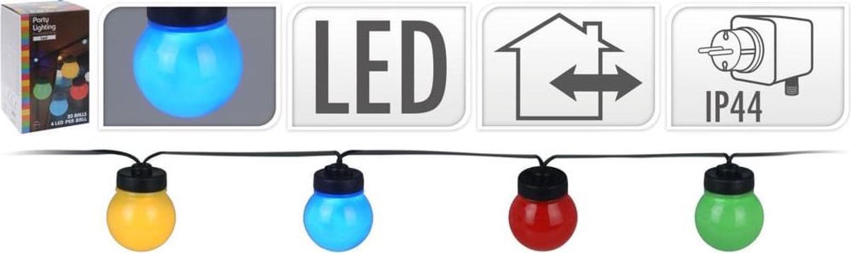 Progarden Set de lámparas LED para fiestas 20 bombillas multicolor 12V
