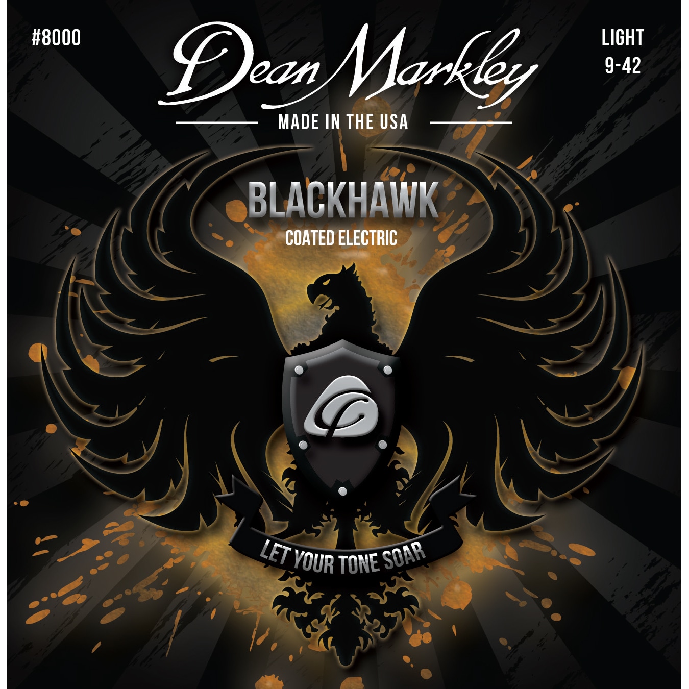 Dean Markley 8000 Blackhawk Coated Light 9-42 snarenset voor elektrische gitaar