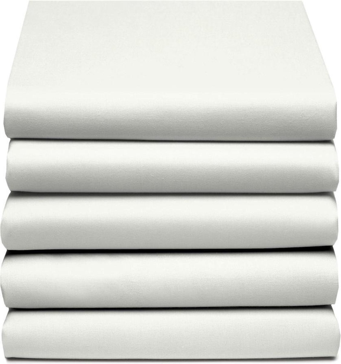 Cinderella Basic Percaline Katoen Hoeslaken - 100% Percaline Katoen - 1-persoons (90x220 Cm) - Ivory - Wit