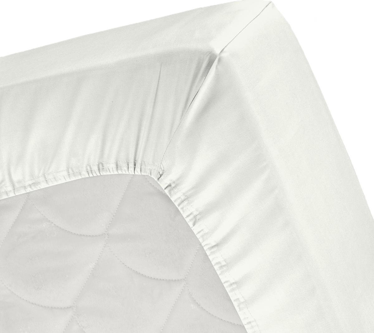 Cinderella Basic Percaline Katoen Hoeslaken - 100% Percaline Katoen - 1-persoons (90x220 Cm) - Ivory - Wit
