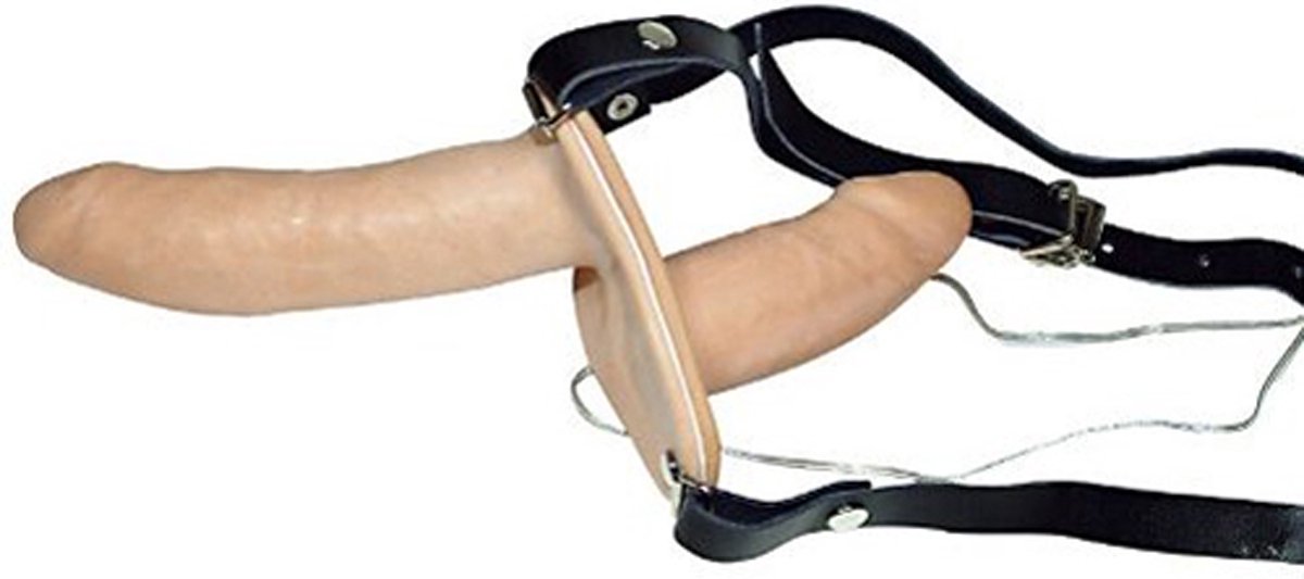 You2Toys Dubbel Vibrerende Strap-on - Beige