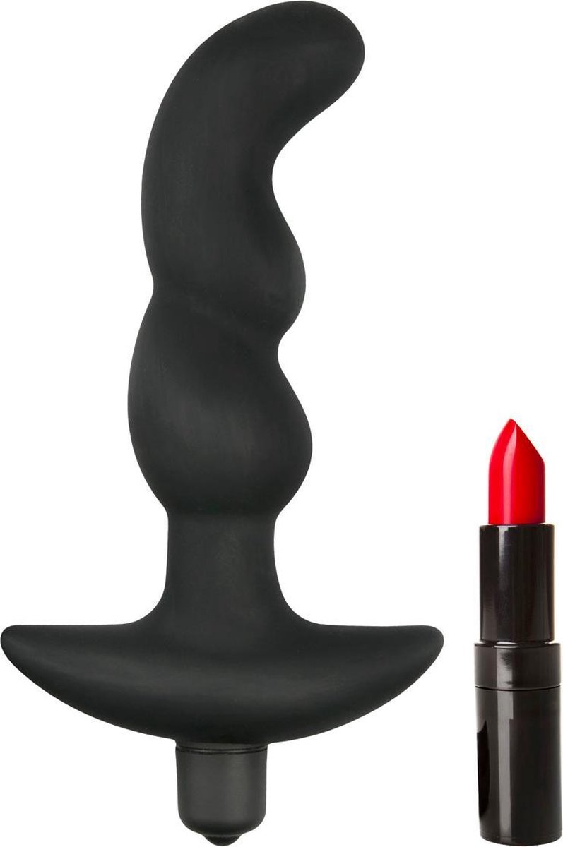 e siliconen prostaat vibrator - Zwart