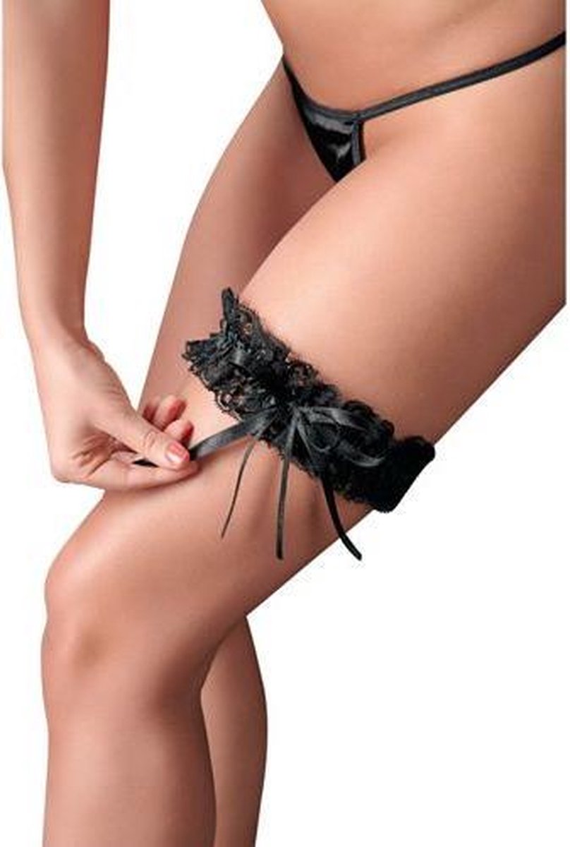 Cottelli Collection Kanten Kousenband - Zwart