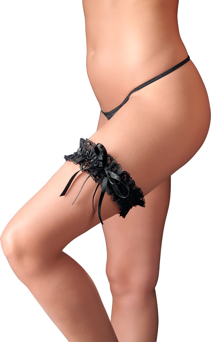 Cottelli Collection Kanten Kousenband - Zwart