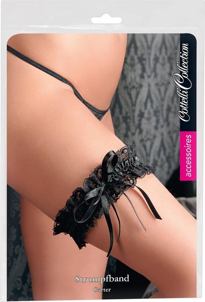 Cottelli Collection Kanten Kousenband - Zwart