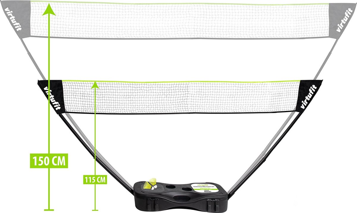 VirtuFit 2-in-1 Portable Badminton- en Tennis Set - Inclusief koffer