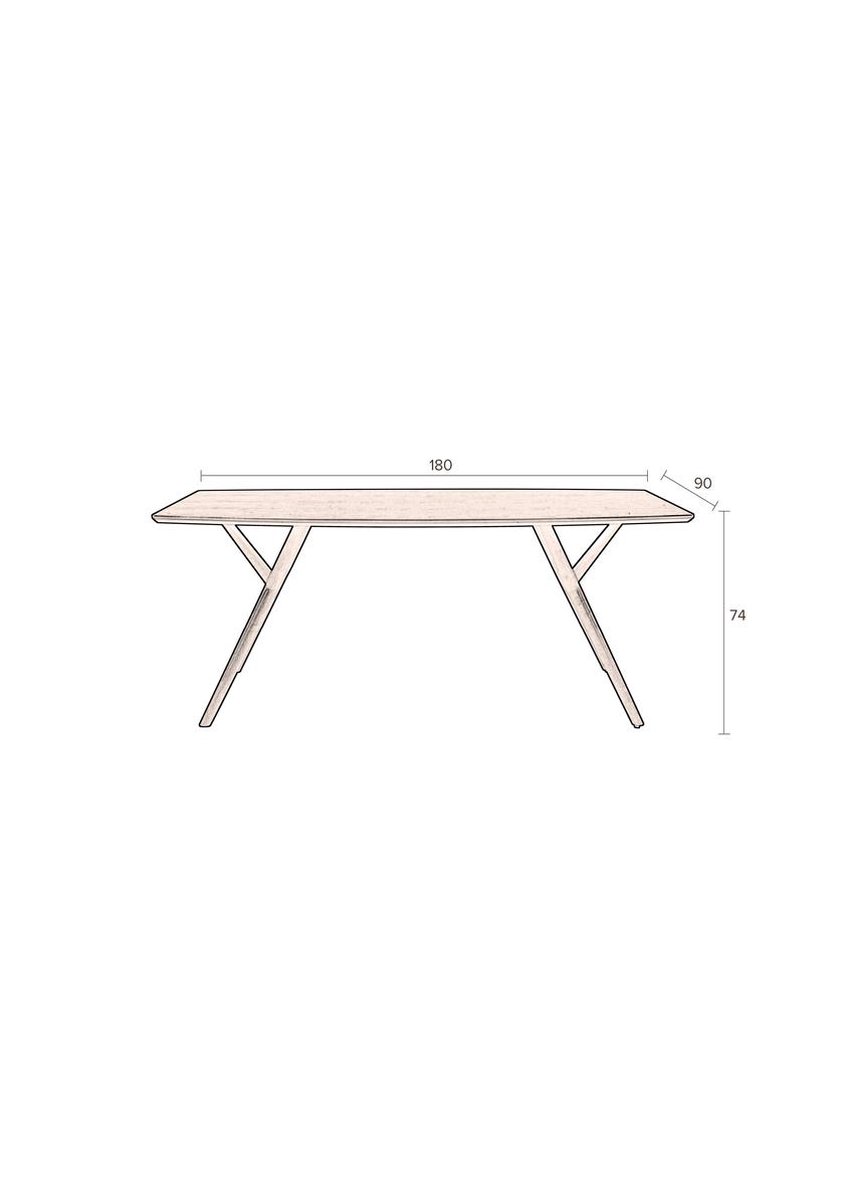 Dutchbone Malaya Eettafel 180 x 90 cm - Bruin