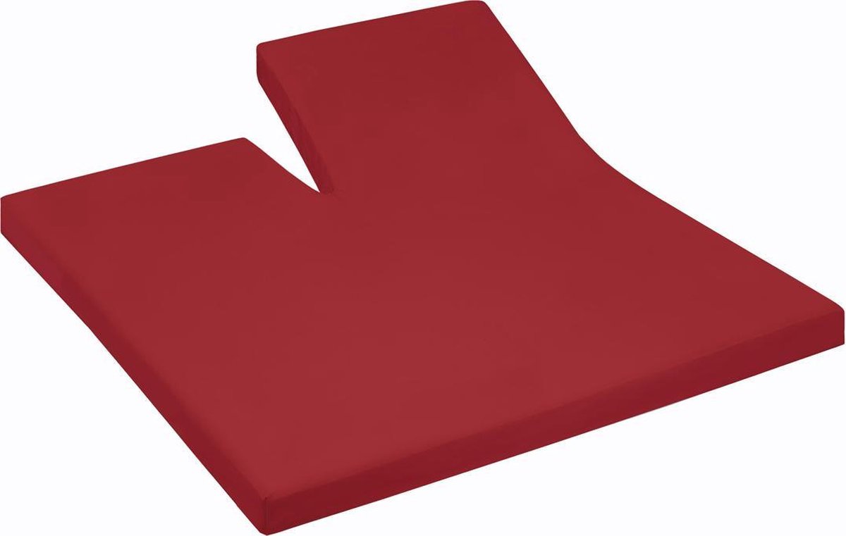 Cinderella Jersey Split-topper Hoeslaken - 100% Gebreide Jersey Katoen - Lits-jumeaux (160x200/210 Cm) - Red - Rood