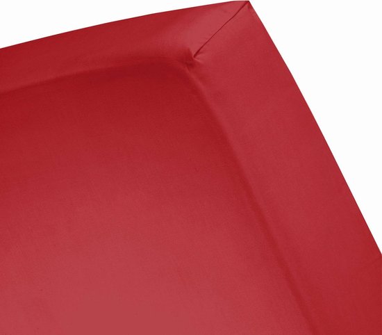 Cinderella Jersey Hoeslaken - 100% Gebreide Jersey Katoen - 1-persoons (80/90x200 Cm) - Red - Rood