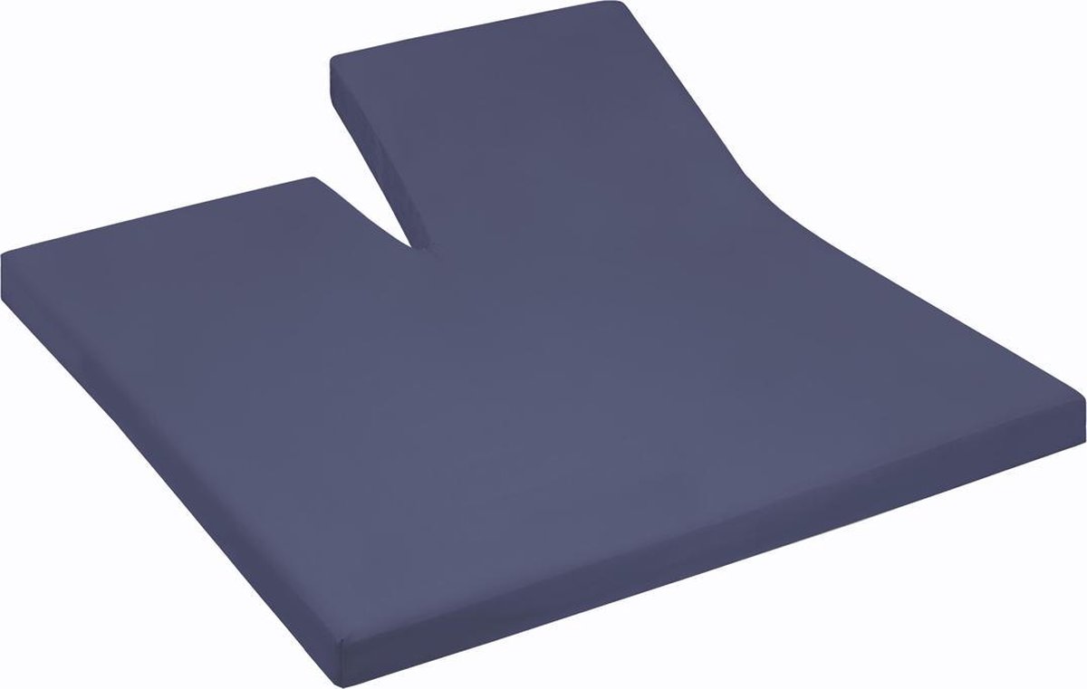 Cinderella Jersey Split-topper Hoeslaken - 100% Gebreide Jersey Katoen - 2-persoons (140x200/210 Cm) - Dark Blue - Blauw