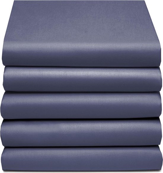 Cinderella Jersey Split-topper Hoeslaken - 100% Gebreide Jersey Katoen - 2-persoons (140x200/210 Cm) - Dark Blue - Blauw