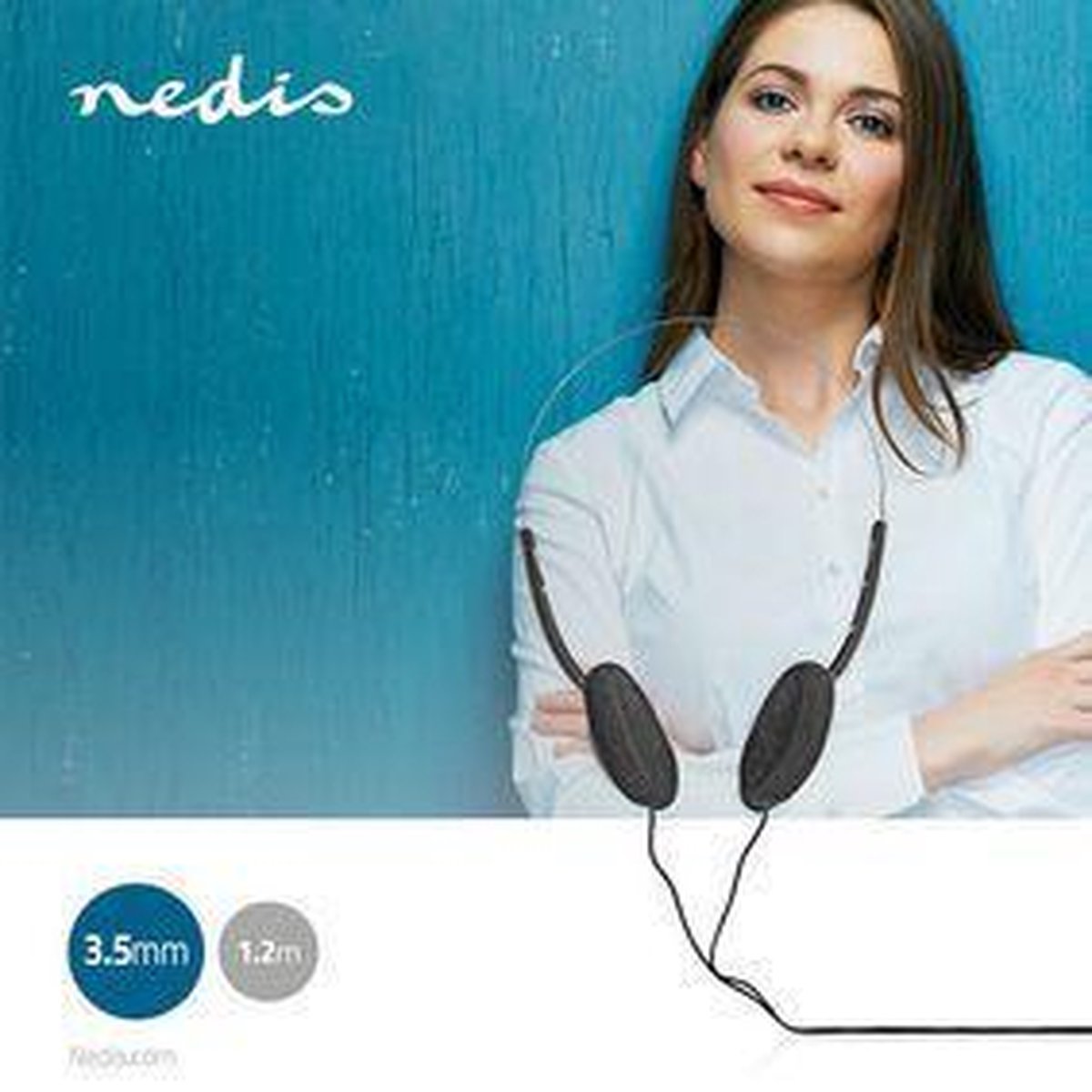Nedis HPWD1101BK lichtgewicht on-ear koptelefoon 3.5 mm - Zwart
