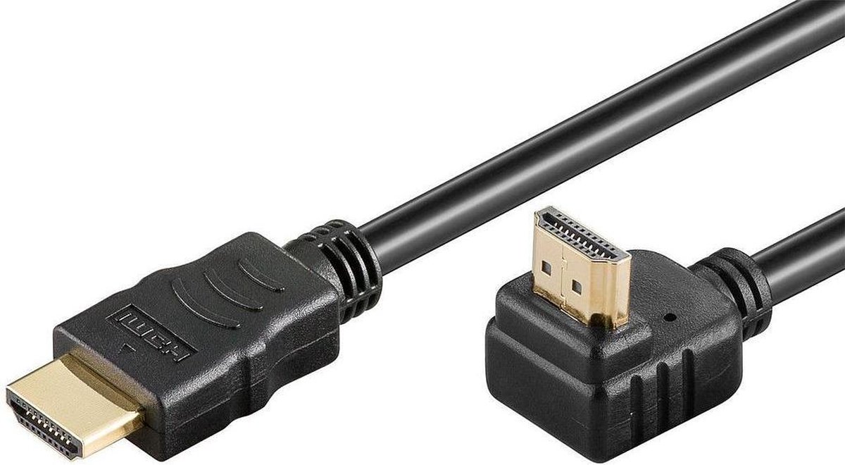goobay® Cable HDMI a HDMI 90º 1m - Cable HDMI - Zwart
