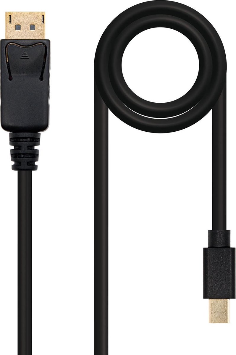 pccablenet Nano Cable Mini DP a DisplayPort mDP/M-DP/M 2m - Cable DisplayPort - Negro