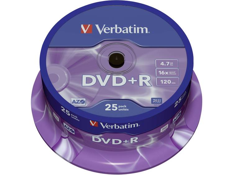 Verbatim DVD+R 4.7Gb 16x Tubo 25 u - DVD