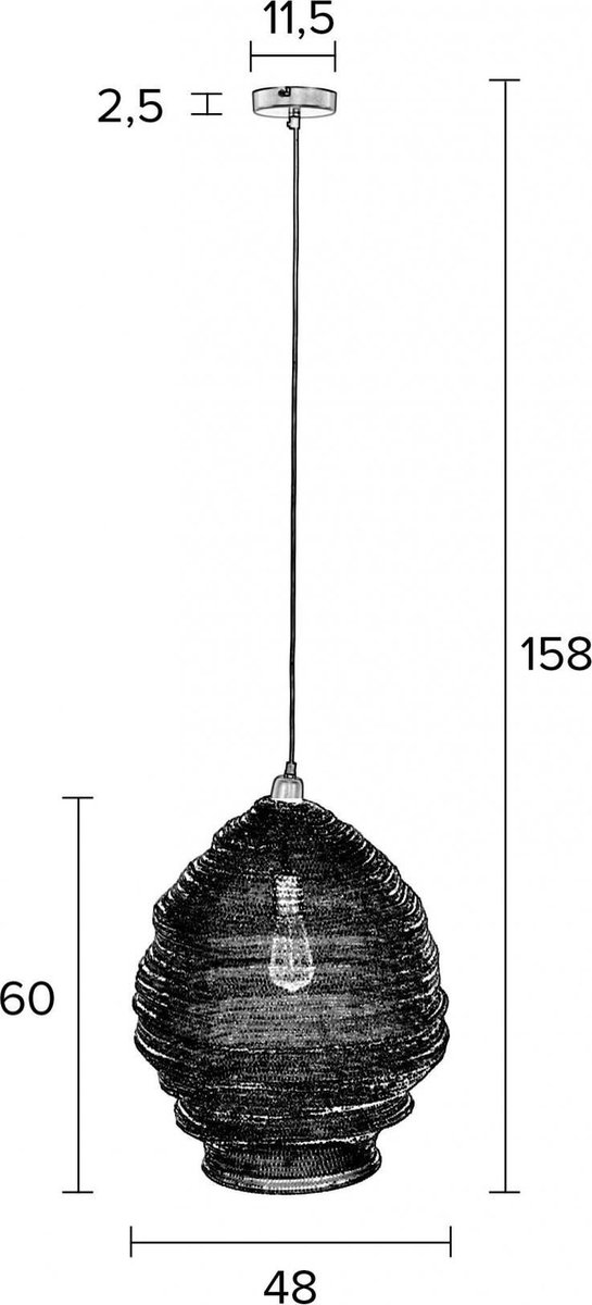 MOOS - Pendant Lamp Lena L Black - Zwart