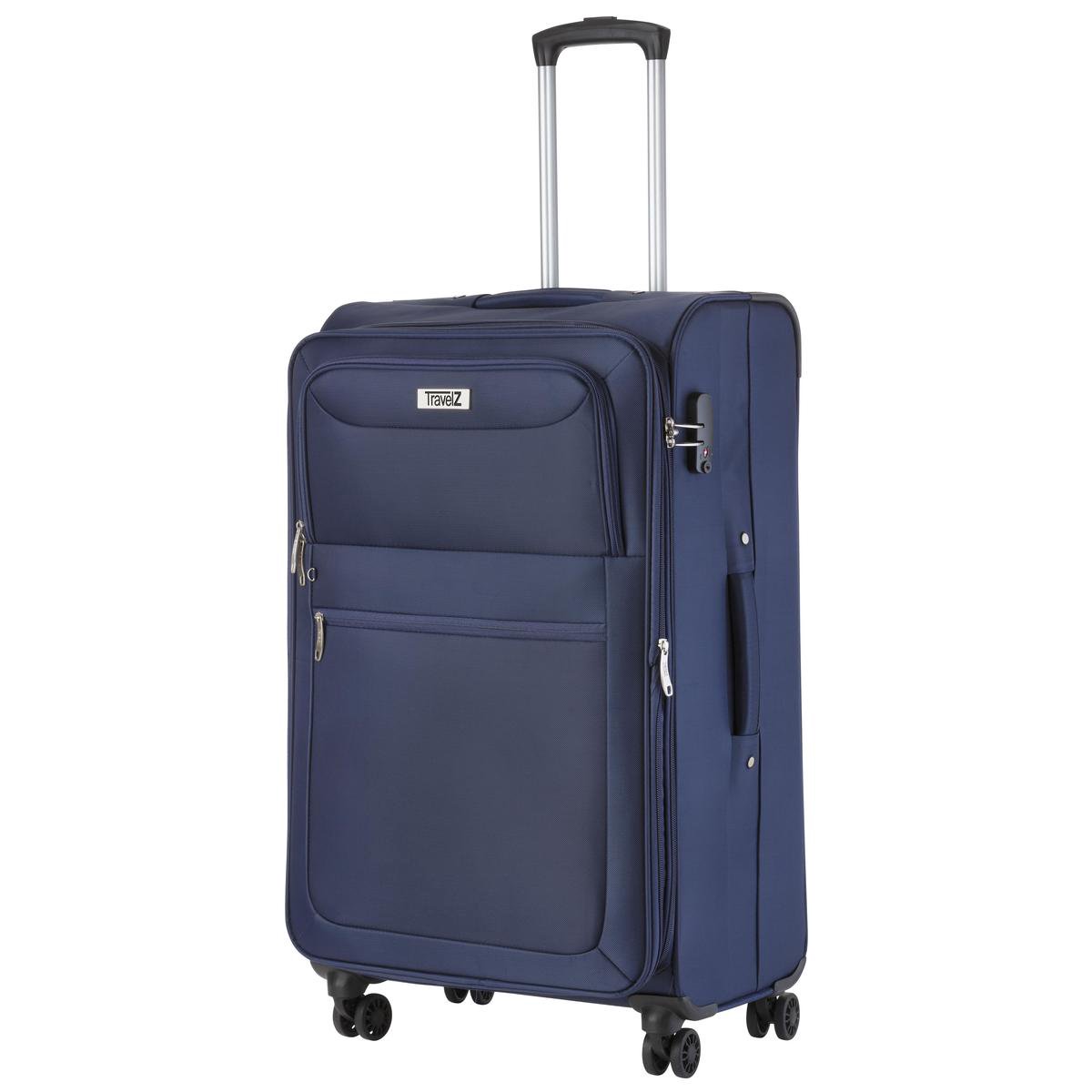 TRAVELZ Softspinner Tsa Reiskoffer - Trolley 80cm En 136 Ltr Met Expander - - Blauw