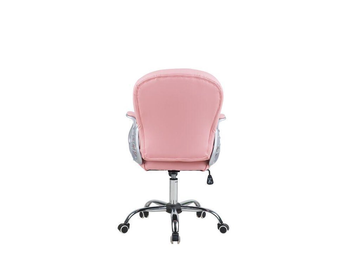 Beliani Princess Bureaustoel Kunstleer 60 X 60 Cm - Roze