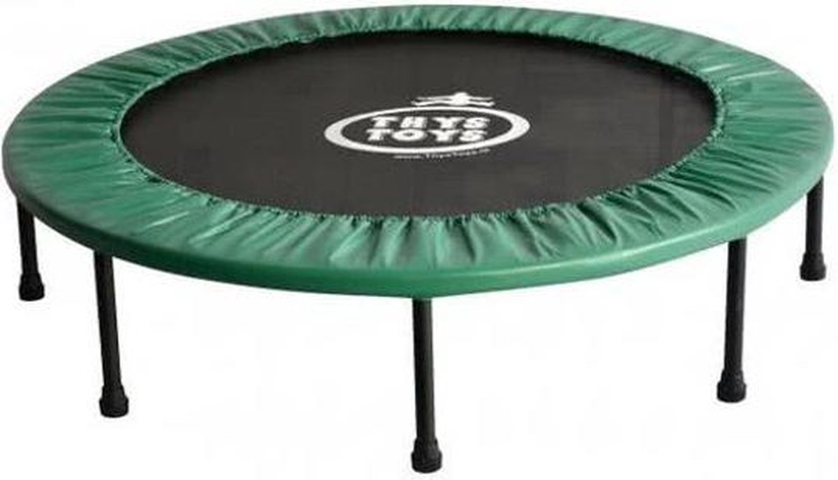 Spring Mini Trampoline 140 Cm Opvouwbaar - Black Edition -e Rand - Groen