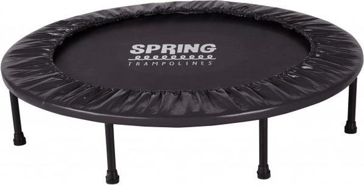 Spring Mini Trampoline 140 Cm Opvouwbaar - Black Edition -e Rand - Zwart