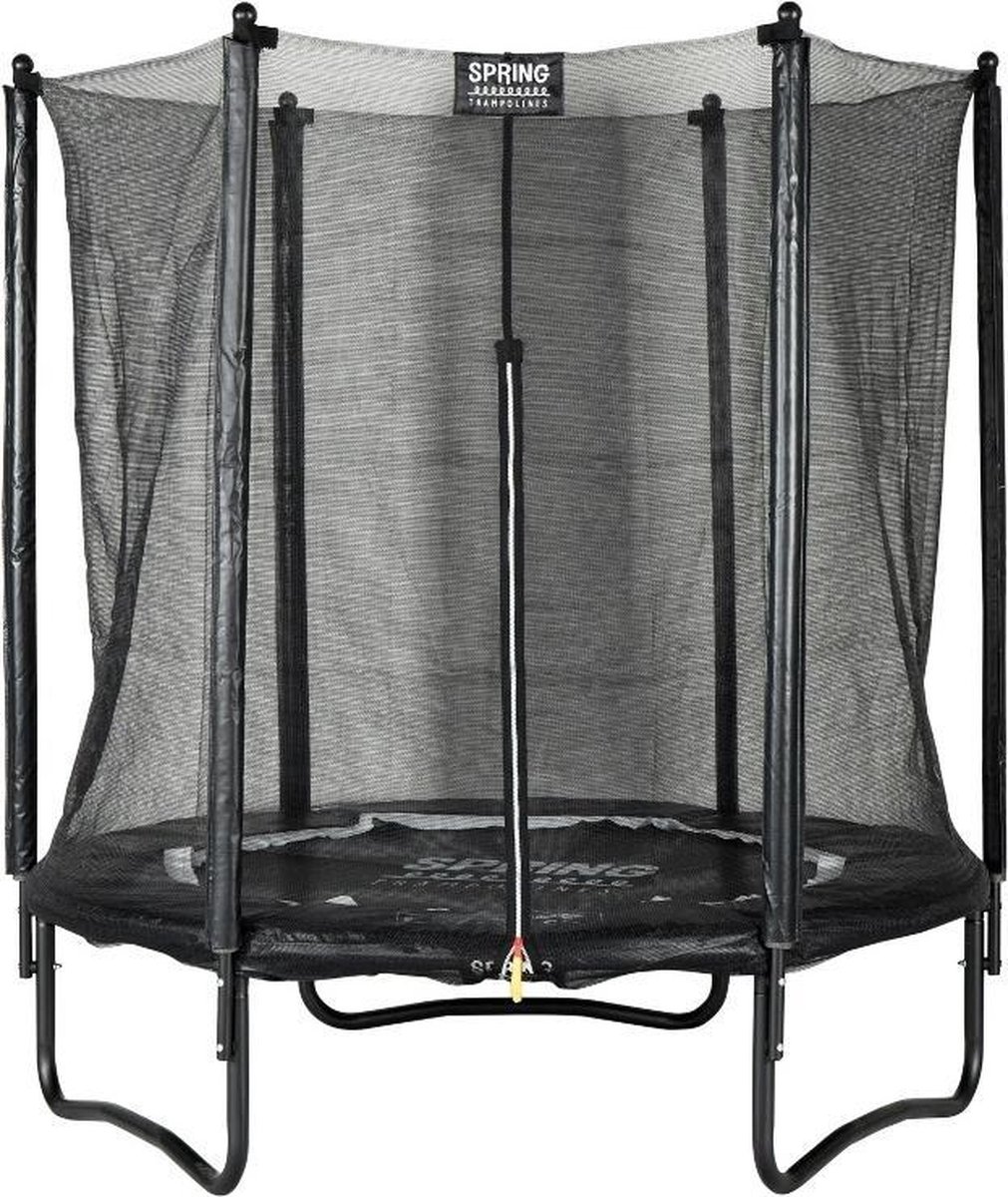 Spring Trampoline 183 Cm (6ft) Met Veiligheidsnet - Black Edition -e Rand - Zwart