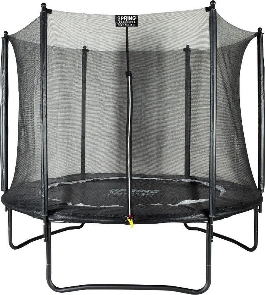 Spring Trampoline 244 Cm (8ft) Met Veiligheidsnet - Black Edition -e Rand - Zwart