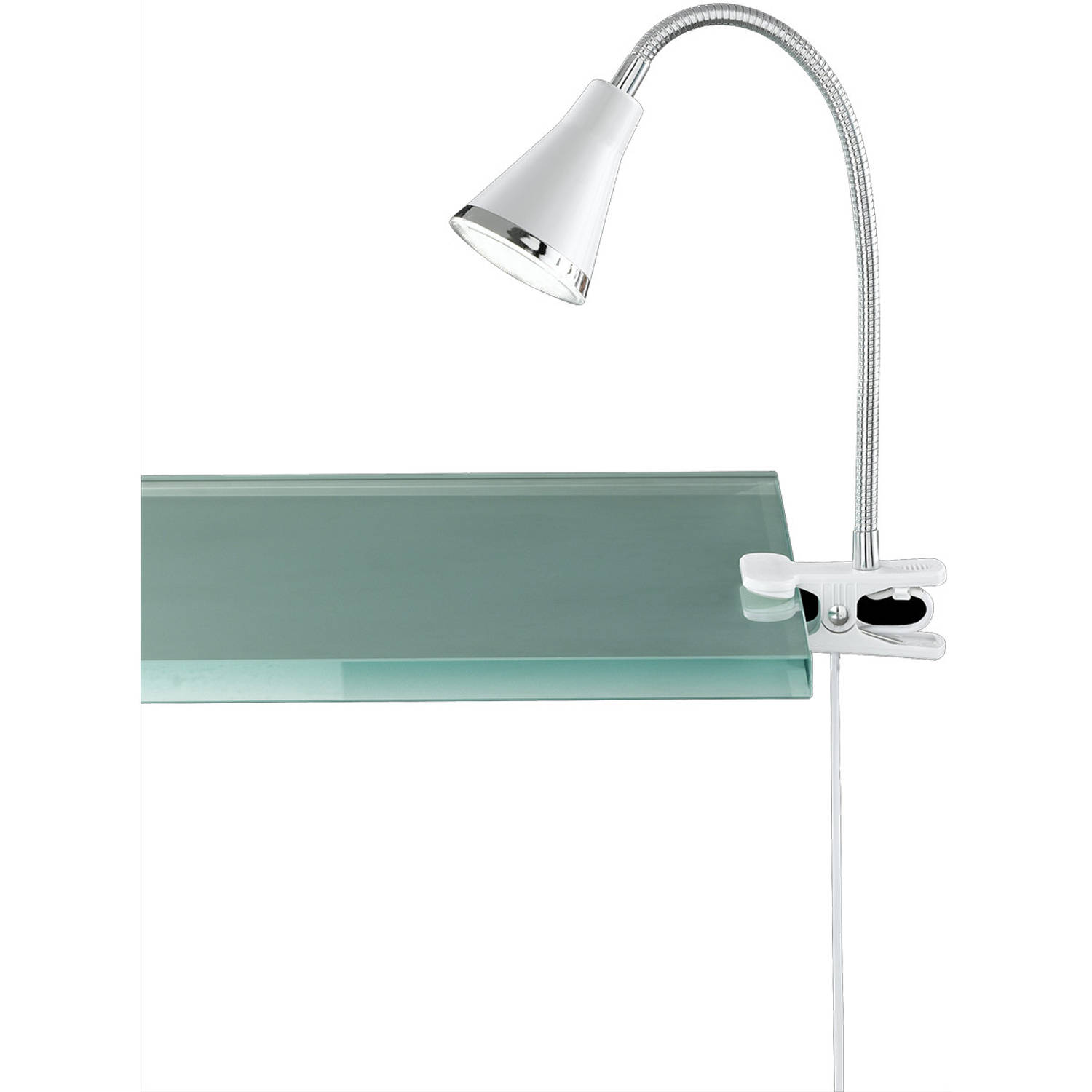 BES LED Led Klemlamp - Trion Arora - 3w - Warm 3000k - Glans - Kunststof - Wit