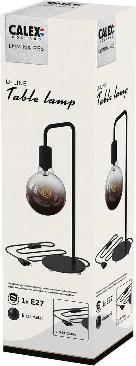 Calex U-Line Tafellamp - Zwart
