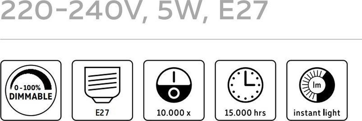 Calex Boden Lichtbron E27 - Ø 22 cm - Grijs