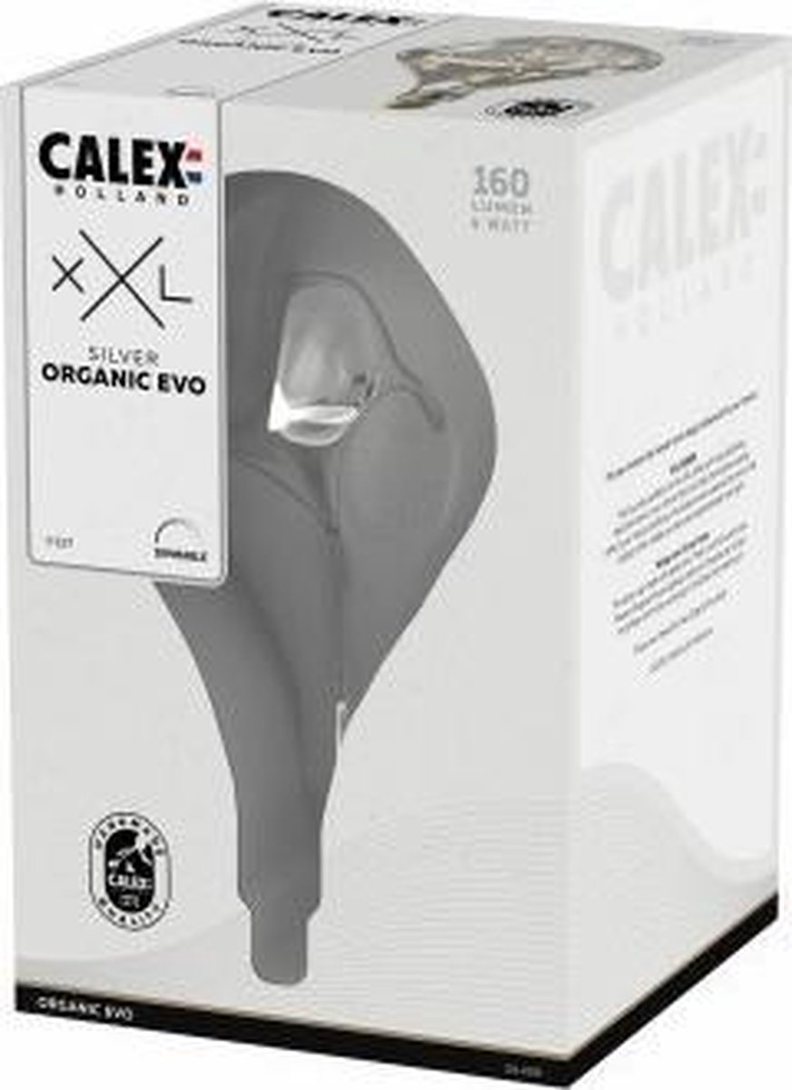 Calex Organic Evo XXL E27 - Ø 16,5 cm - Silver