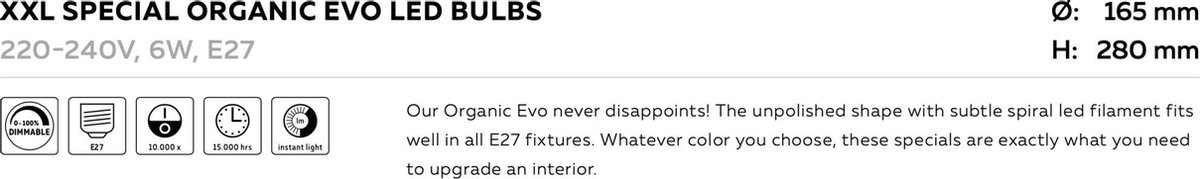 Calex Organic Evo XXL E27 - Ø 16,5 cm - Roze