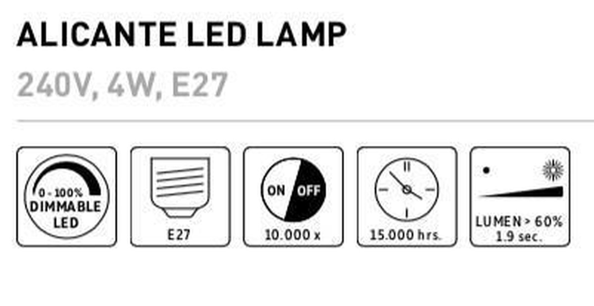 Calex Alicante Lichtbron E27 4W -Ø 12,5 cm - Goud