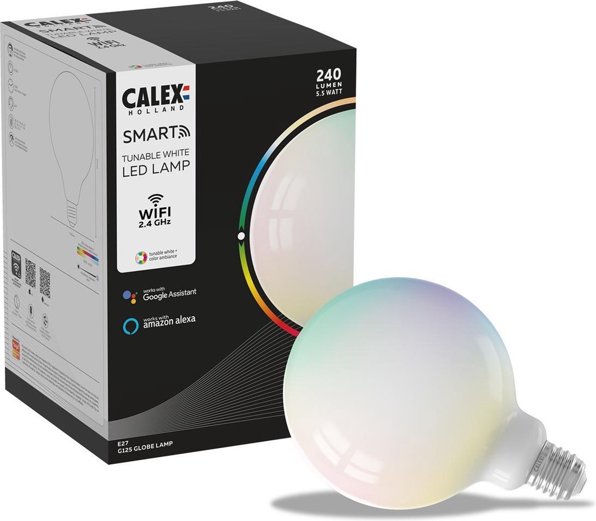 Calex Smart LED Softline Globe E27 - Ø 12,5 cm - Wit