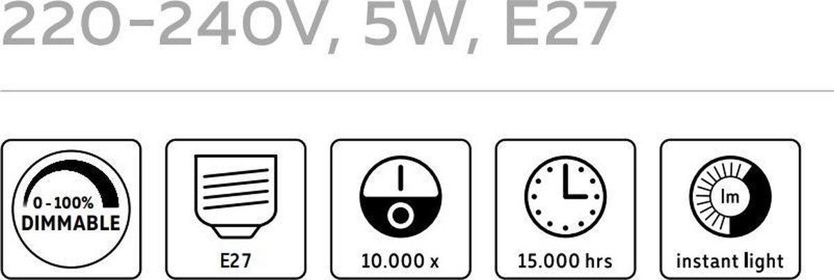 Calex Avesta Lichtbron E27 - Ø 17 cm - Grijs
