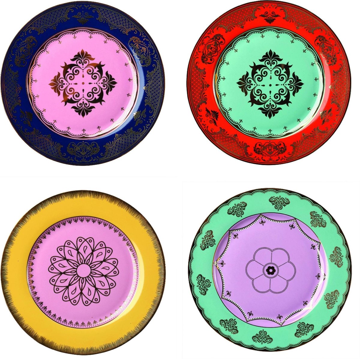 Pols Potten Grandpa Ontbijtbord Set van 4 - Ø 19 cm