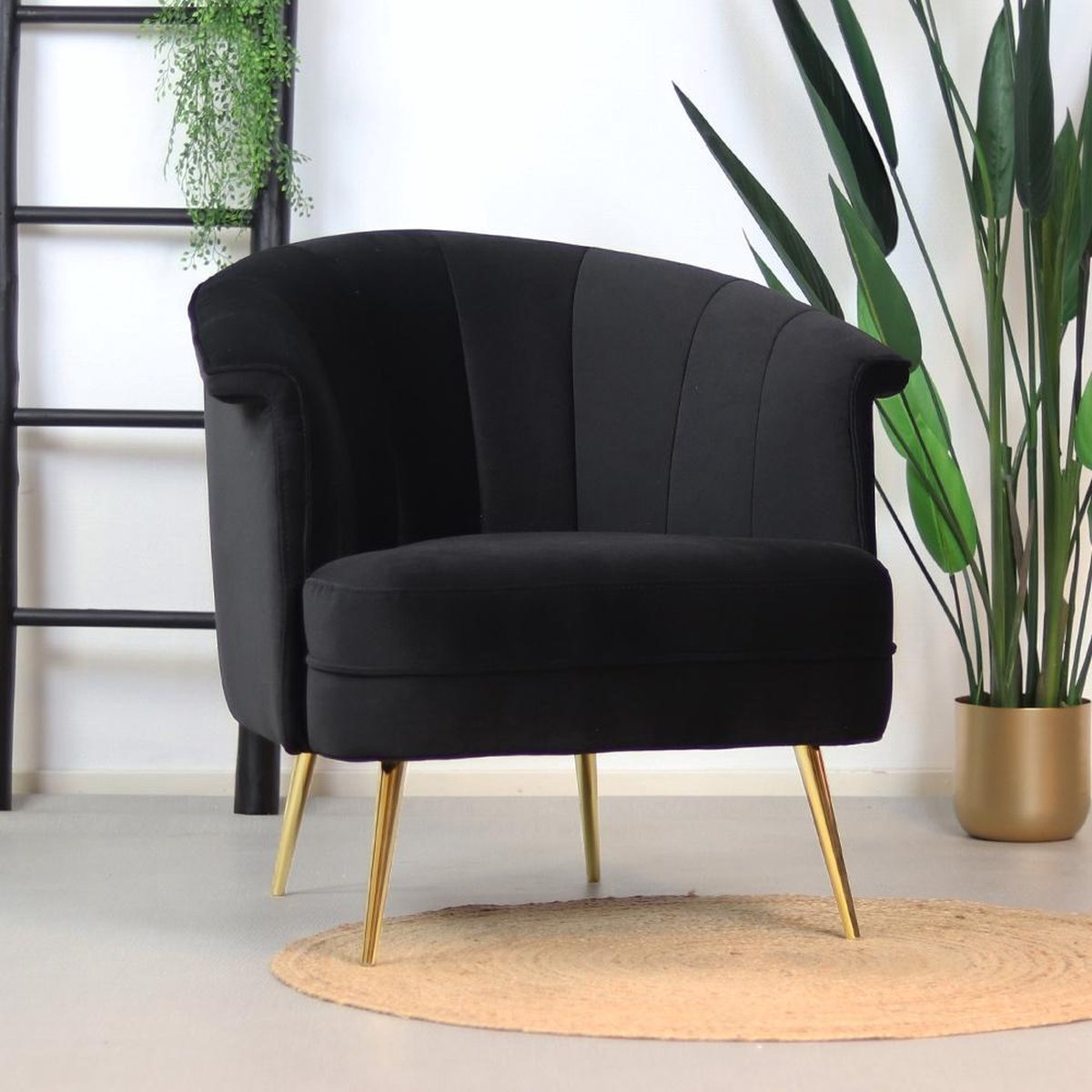 Bronx71 Velvet Fauteuil Amy - Zwart