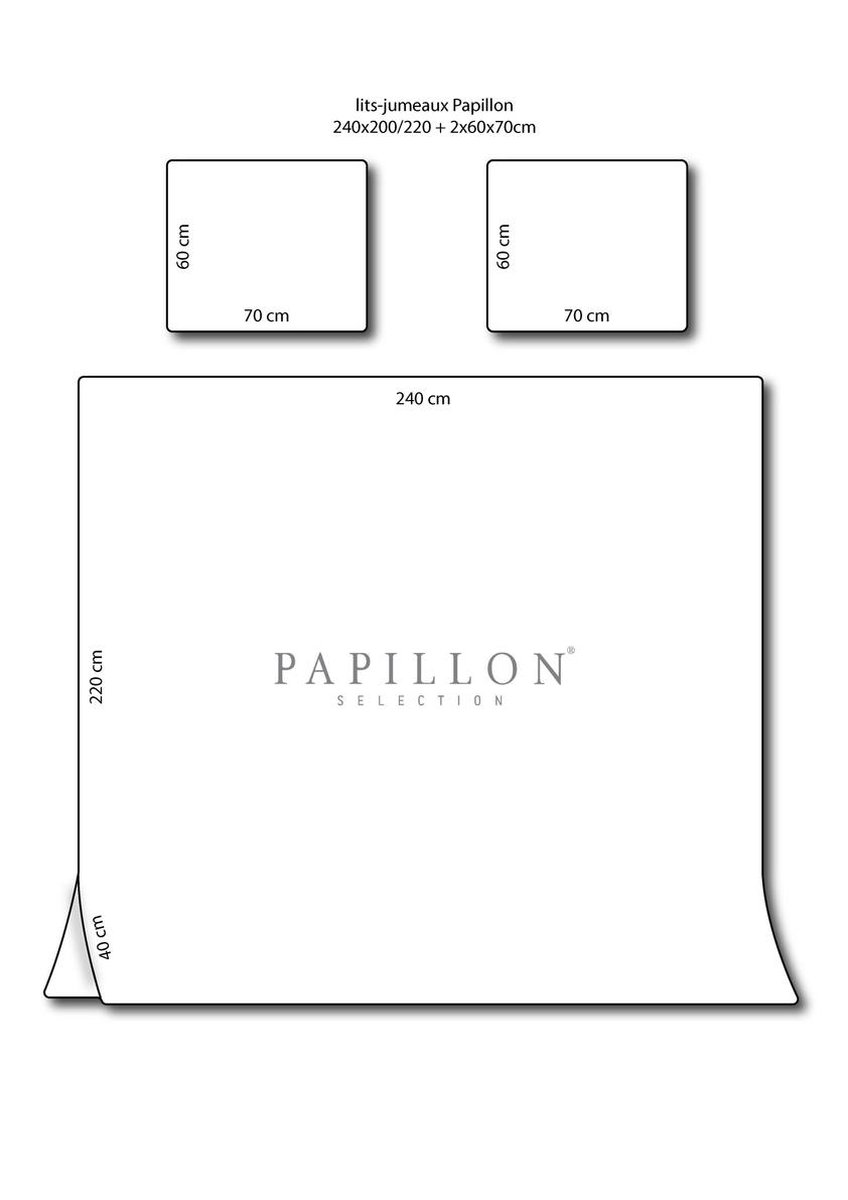 Papillon Porto Dekbedovertrek - Lits-jumeaux (240x200/220 Cm + 2 Slopen) - Percal Katoen - - Blauw