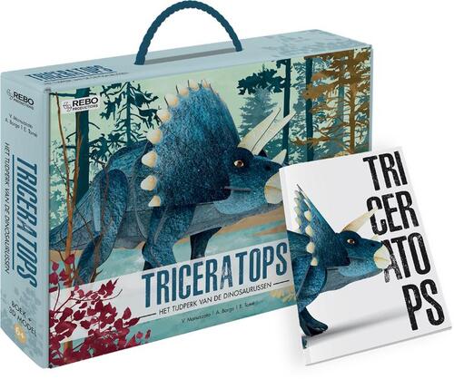 Triceratops - Boek + 3D-puzzel - Blauw