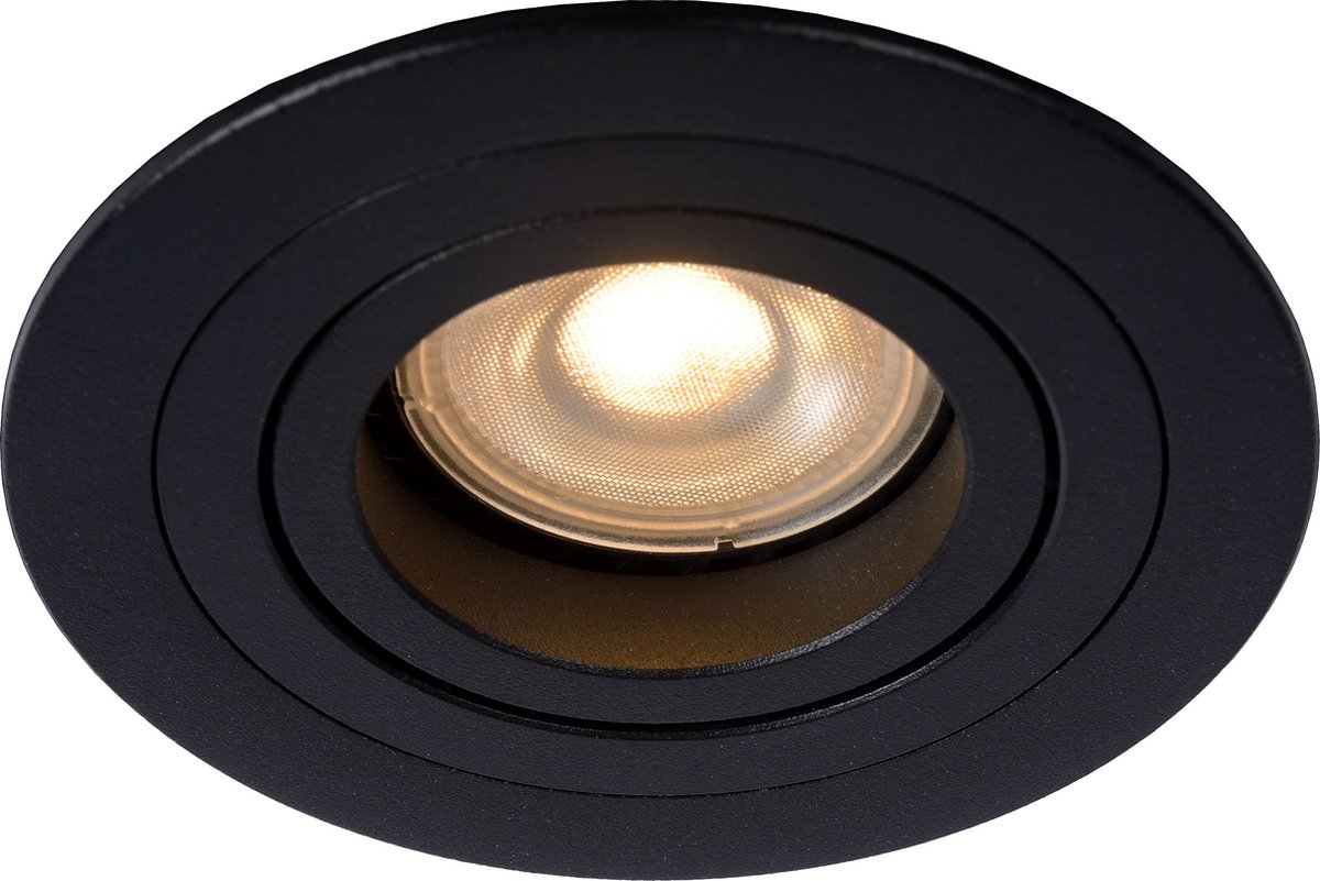 Lucide Tube Spot Inbouw Rond D9cm Gu10 Excl - Zwart