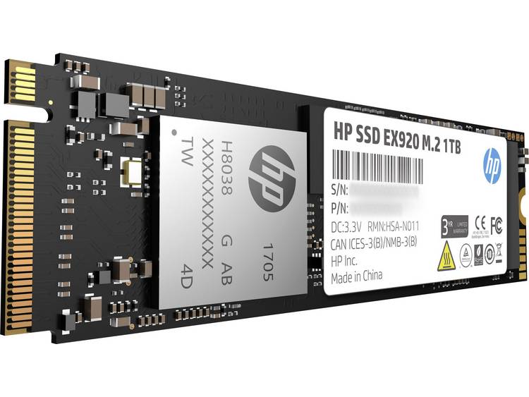 HP EX920 1 TB NVMe/PCIe M.2 SSD 2280 harde schijf M.2 NVMe PCIe 3.0 x4