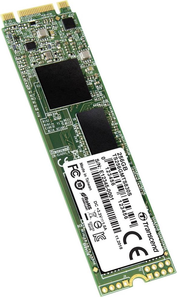 Transcend 830S SATA M.2 SSD 2280 harde schijf 256 GB M.2 SATA 6 Gb/s