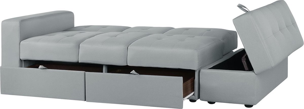 Beliani Falster Slaapbank Polyester 94 X 210 Cm - Grijs