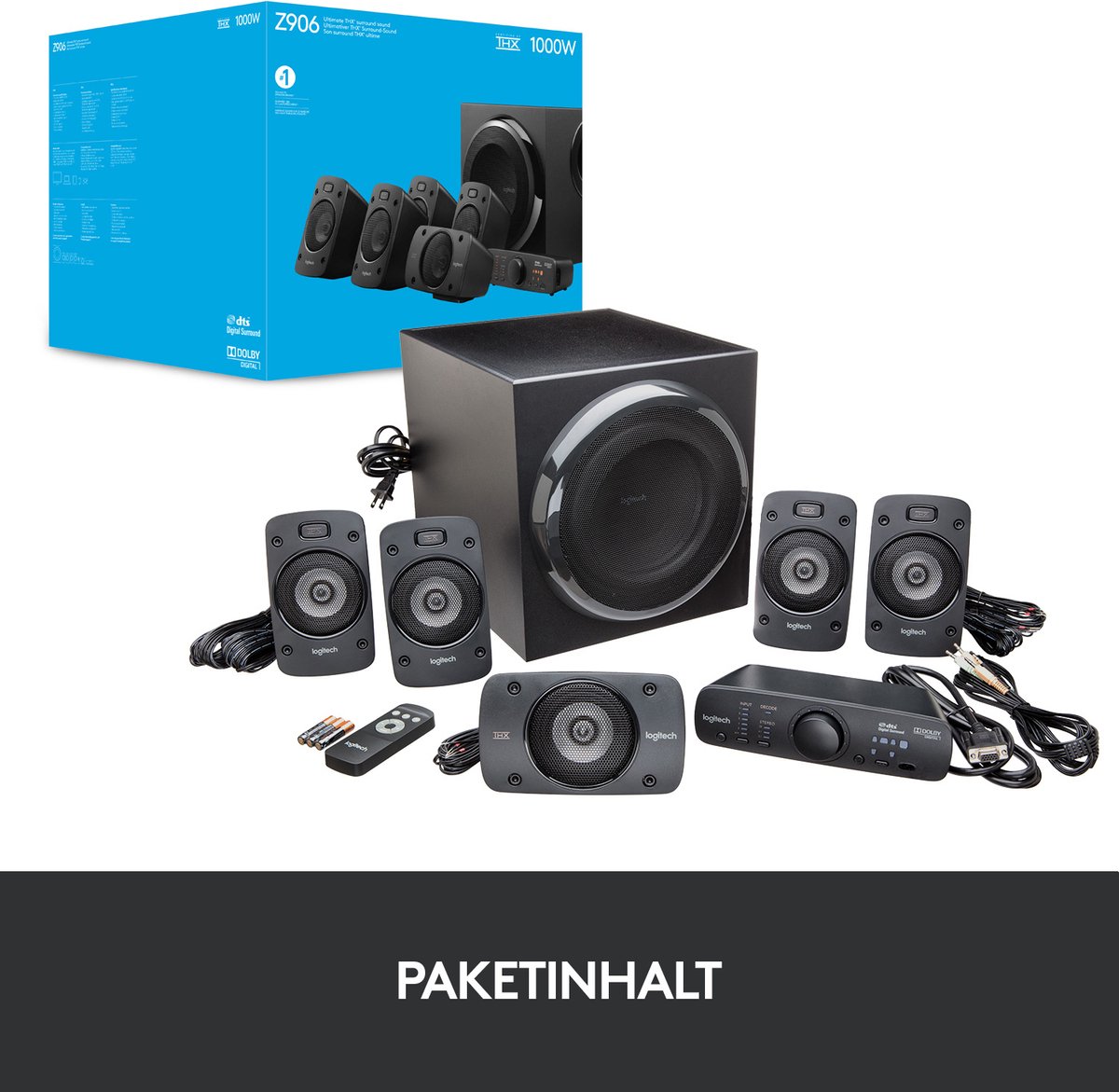 Logitech Z906 5.1 PC-luidsprekers Kabelgebonden 500 W - Zwart