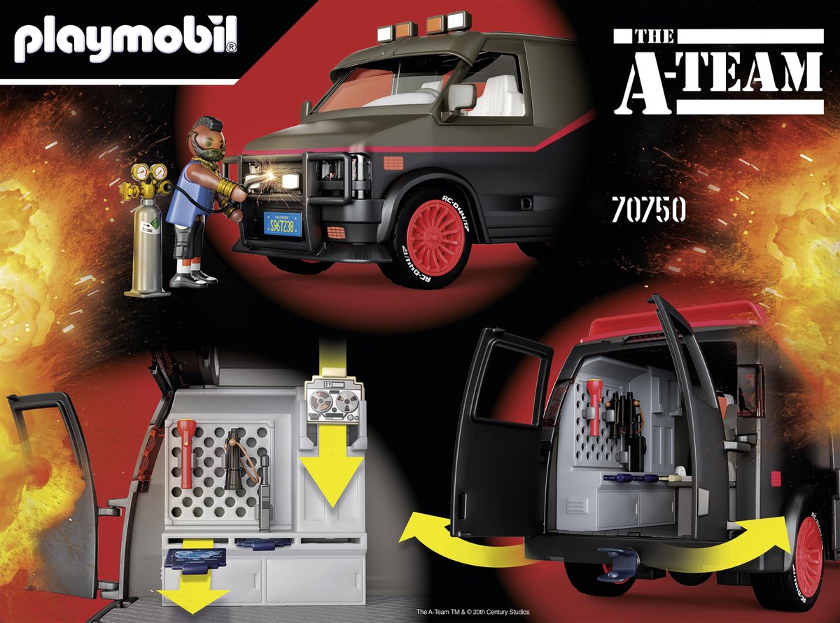Top1Toys Playmobil 70750 A-Team Bus - Zwart