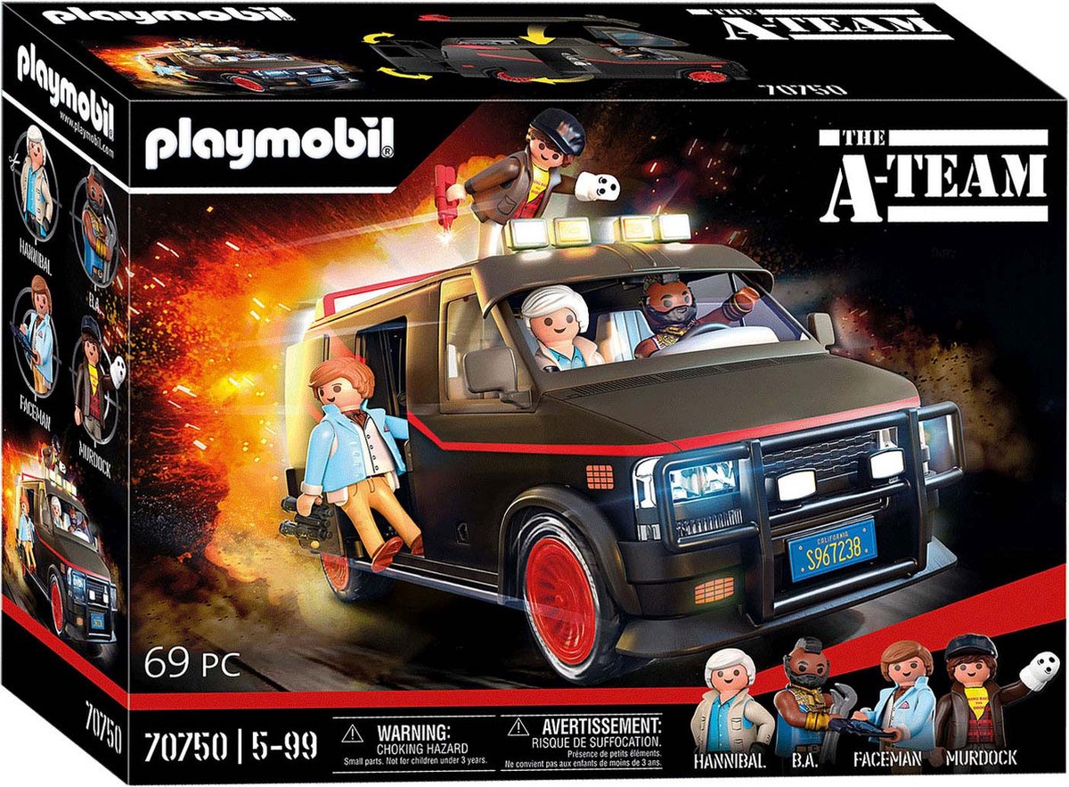 Top1Toys Playmobil 70750 A-Team Bus - Zwart