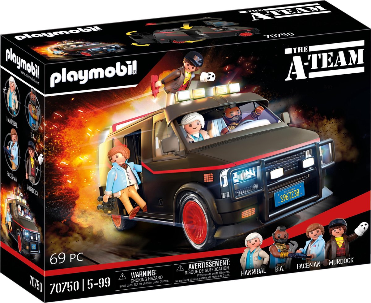 Top1Toys Playmobil 70750 A-Team Bus - Zwart