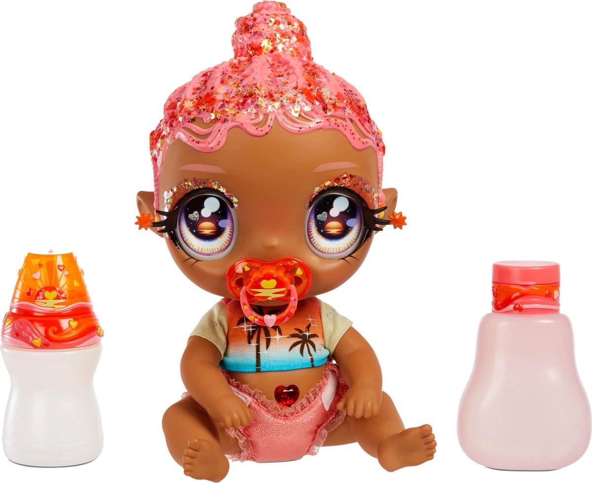 MGA Glitter Babyz Doll- Pink (Palm Trees) - Coral
