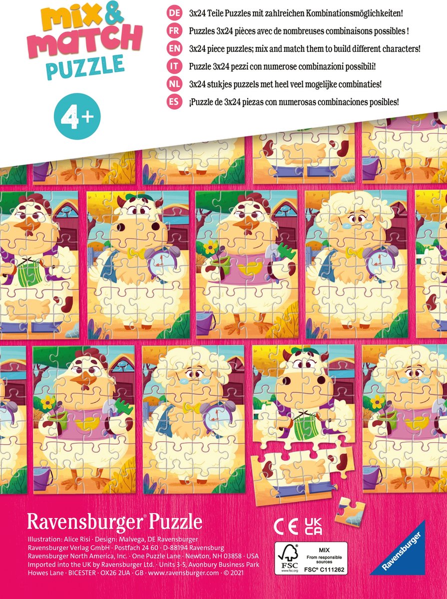 Ravensburger Puzzel Mix-Match Boerderijvriend 3x49 Stukjes