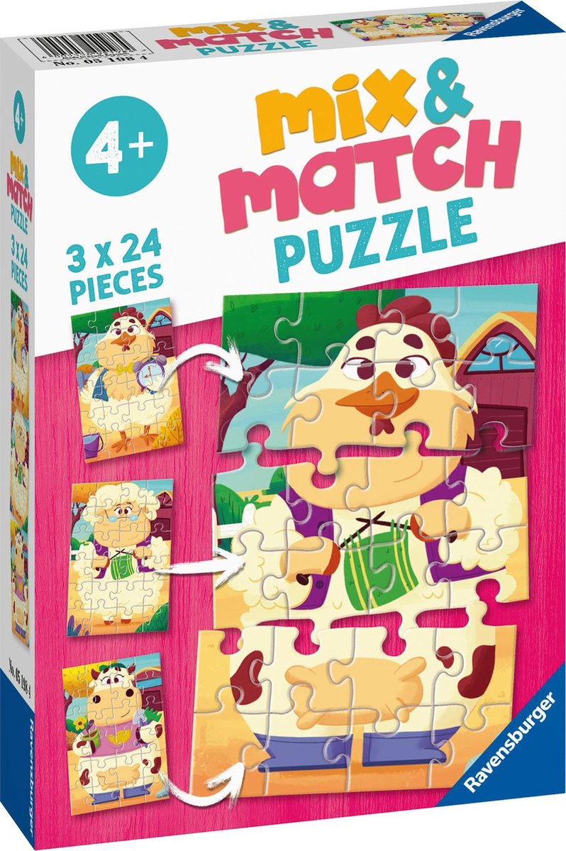 Ravensburger Puzzel Mix-Match Boerderijvriend 3x49 Stukjes