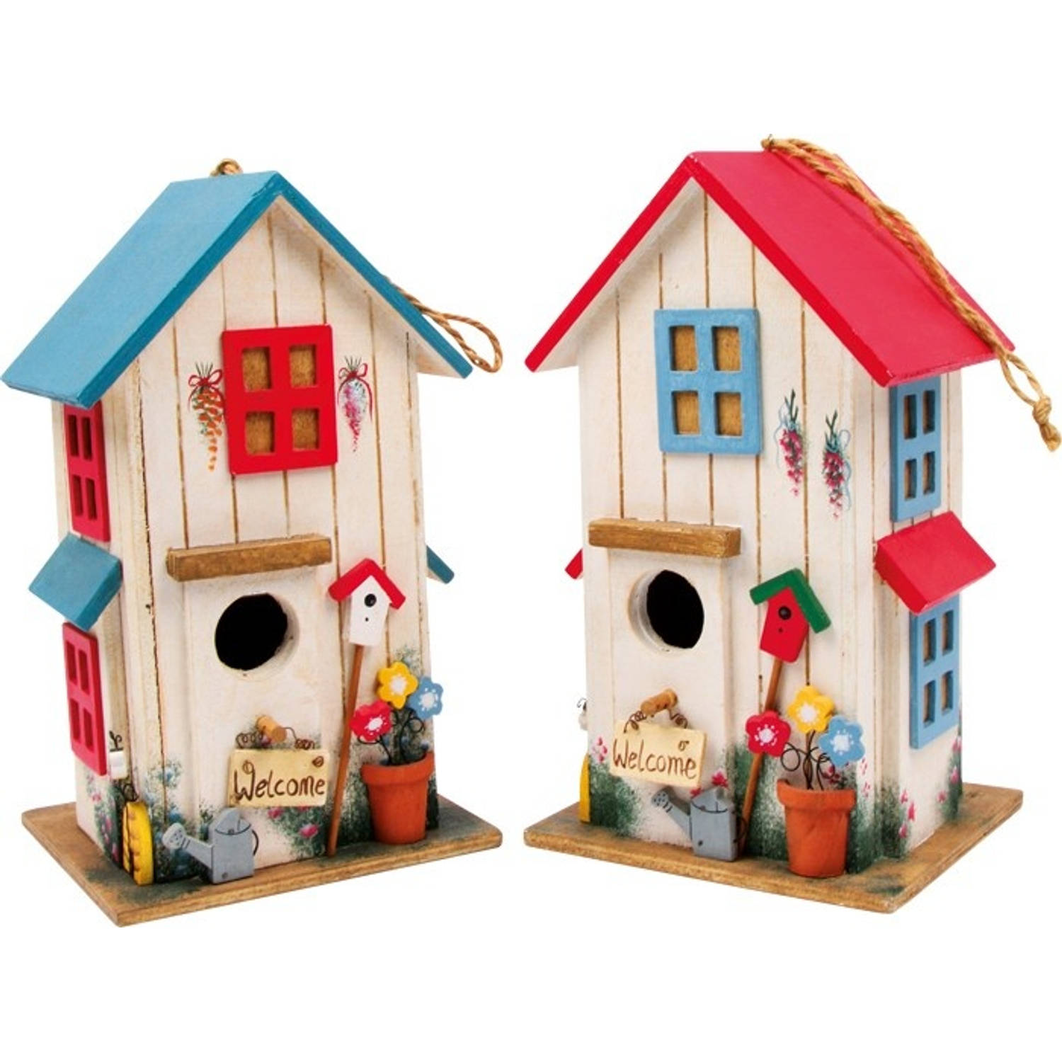 Small Foot Houten Vogelhuisje Villa 15 X 13 X 25 Cm 2 Stuks